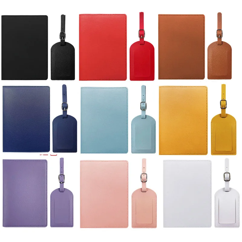 Leather Passport Cover - 여행 PU 여권 커버 수하물 태그