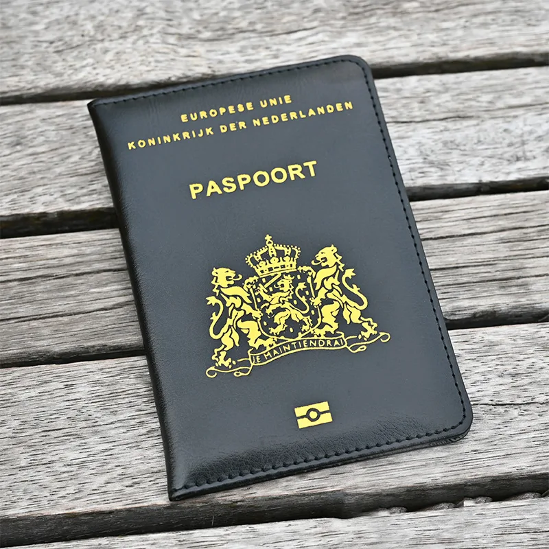 Leather Passport Cover - 여행 필수품 네덜란드 여권 커버 네덜란드