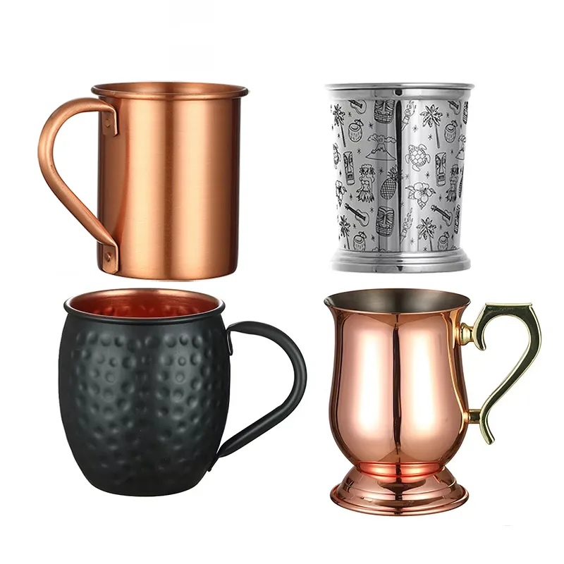 Copper Cocktail Mug - 망치로 쳐진 구리 도금 스테인레스 스틸