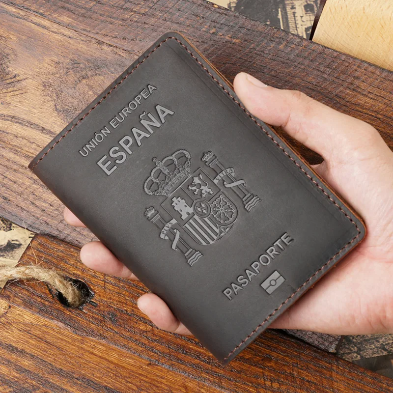 Leather Passport Cover - AIGUONIU 하이 엔드 스페인 정품 가죽