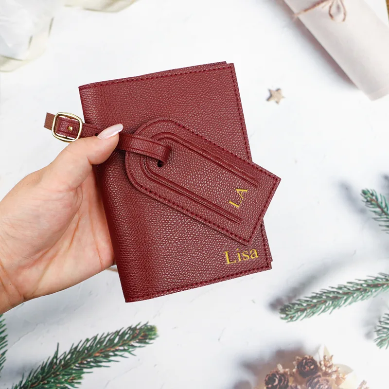 맞춤형 레터 PU 가죽 분실 방지 수하물 태그 + 여행 - Leather Passport Cover 리뷰 및 가격