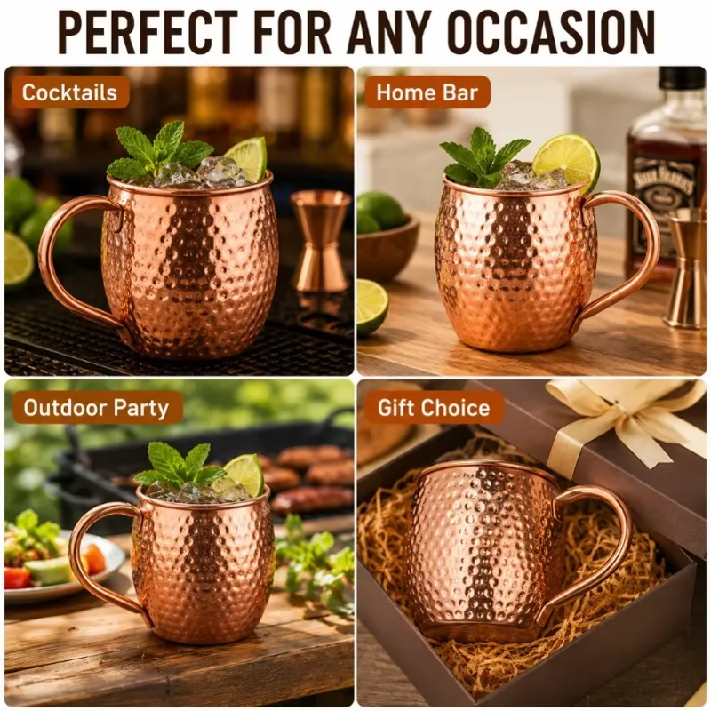 1Pc 순수 구리 머그잔 500ml 솔리드 메탈 커피  - Copper Cocktail Mug 리뷰 및 가격