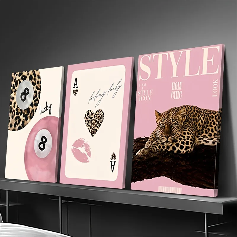 3피스 레오파드 치타 캔버스 벽 예술 프린트, 프레임  - Quiet Luxury Lifestyle 리뷰 및 가격