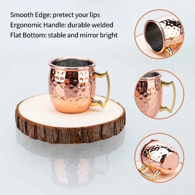 4Pcs 6Pcs 60ml 스테인레스 스틸 컵 미니 3 - Copper Cocktail Mug 리뷰 및 가격