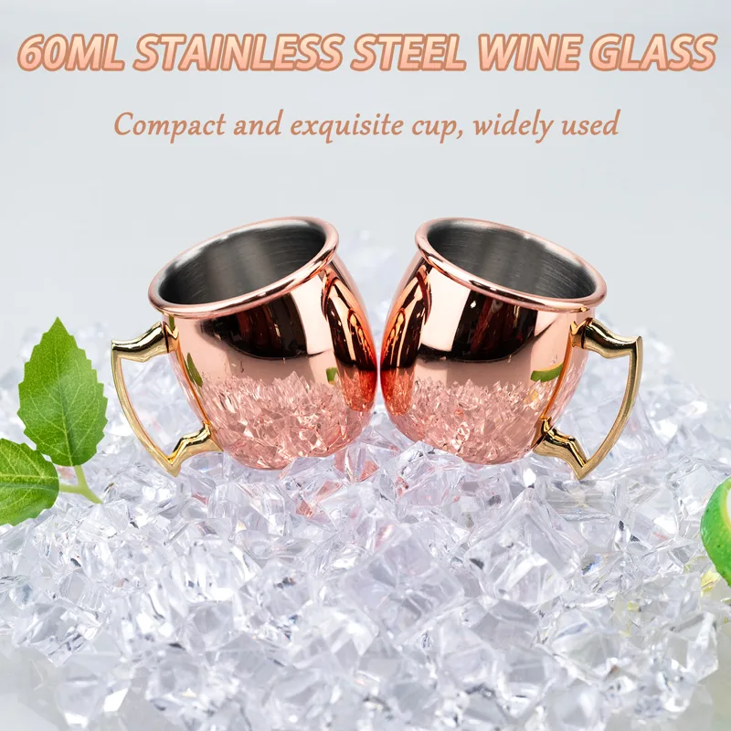 4Pcs 6Pcs 60ml 스테인레스 스틸 컵 미니 3 - Copper Cocktail Mug 리뷰 및 가격