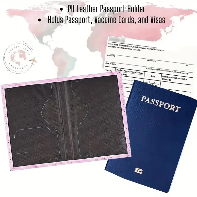 자수 라벨이 있는 핑크색 PU 가죽 여권 홀더, 티켓  - Leather Passport Cover 리뷰 및 가격