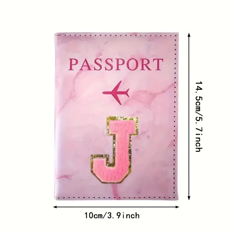 자수 라벨이 있는 핑크색 PU 가죽 여권 홀더, 티켓  - Leather Passport Cover 리뷰 및 가격