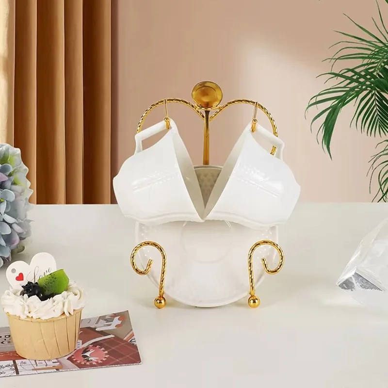 라이트 럭셔리 메탈 컵앤소서 디스플레이 스탠드 장식용  - Quiet Luxury Lifestyle 리뷰 및 가격