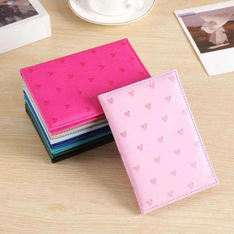귀여운 하트 프린트 여권 커버 여성용 여행 지갑 PU  - Leather Passport Cover 리뷰 및 가격